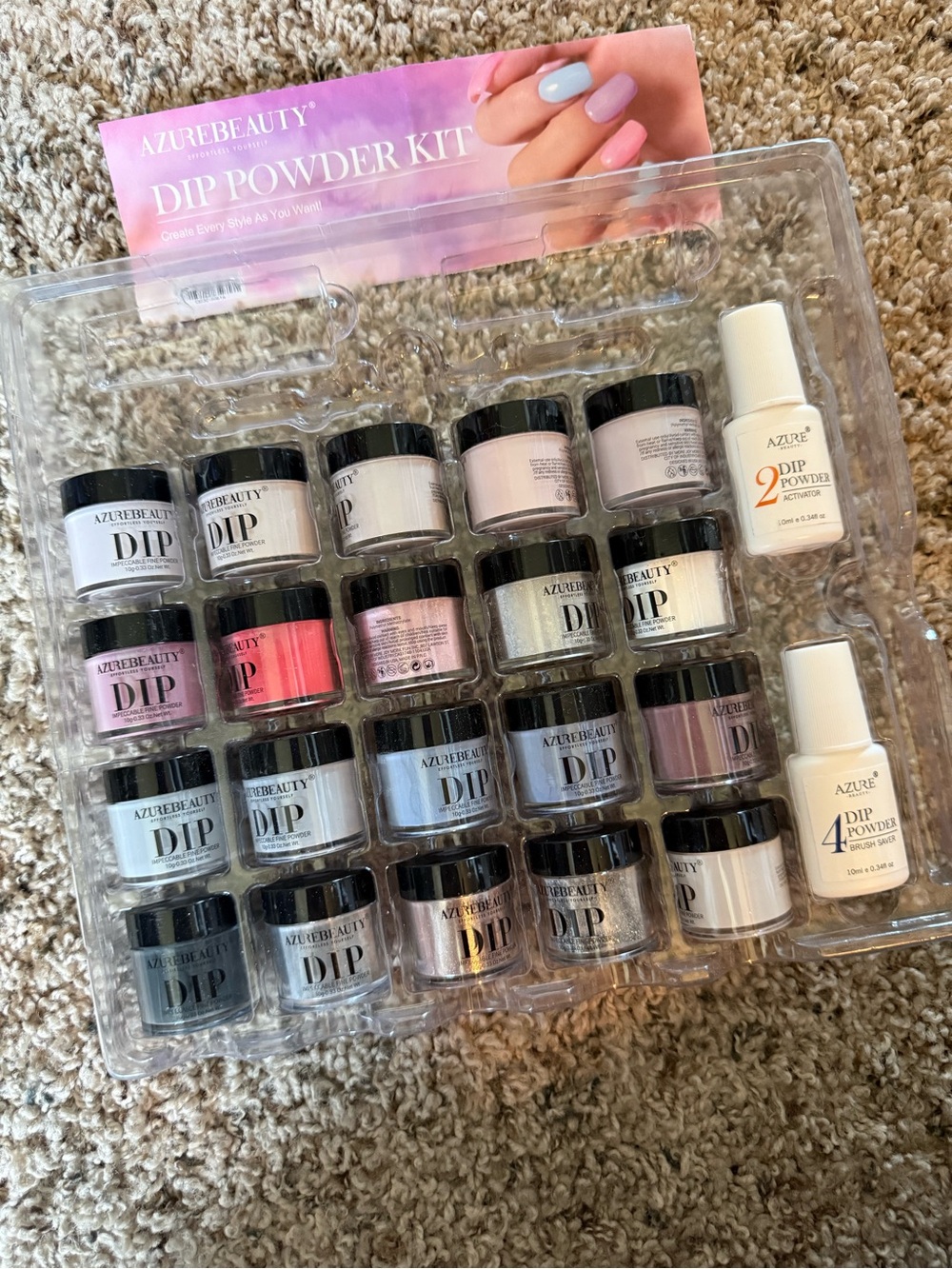 AzureBeauty Dip Powder Nail Kit – Barely Used – 20 Colors